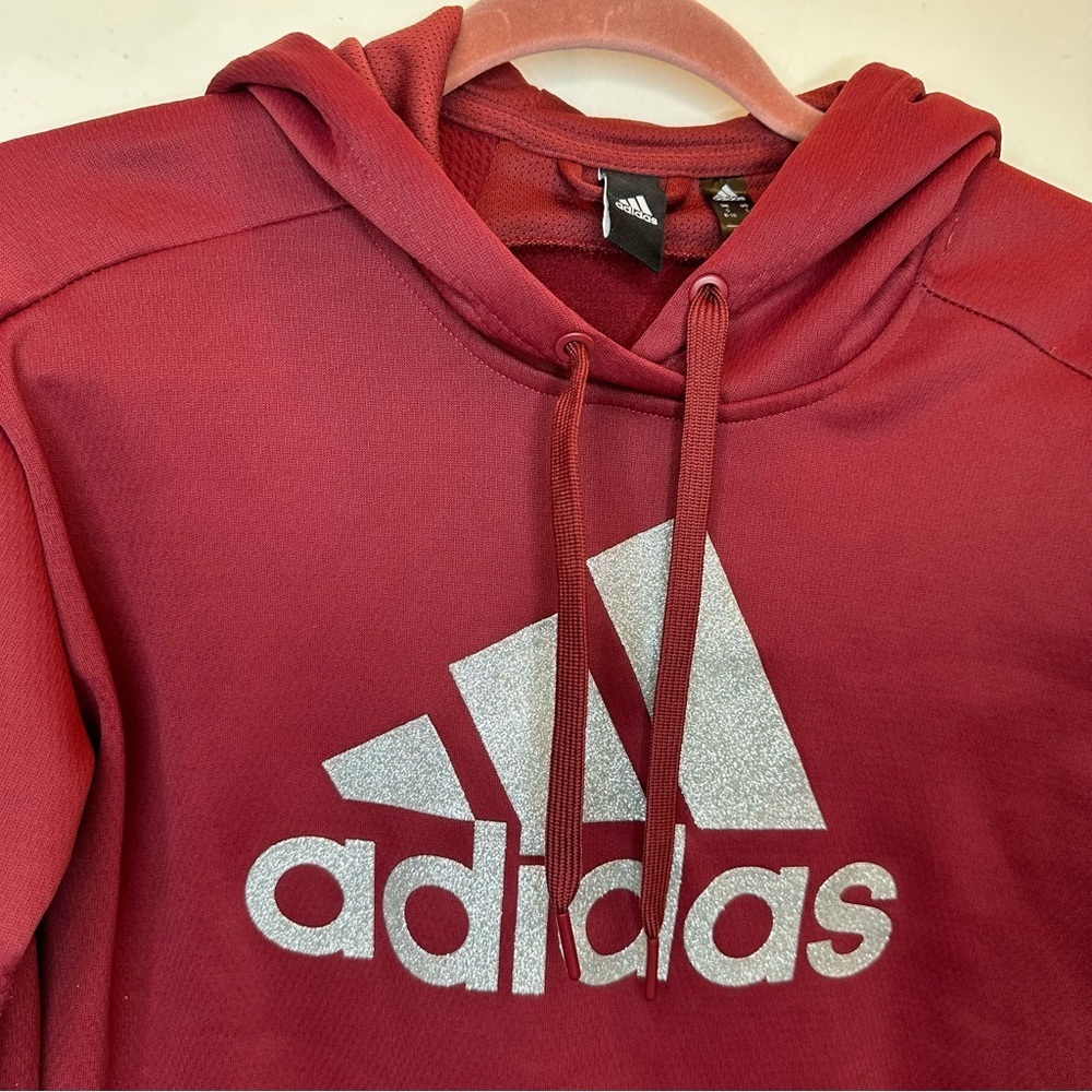Adidas Red Climawarm Woman's Red Sweatshirt Size Small - Picture 3 of 13